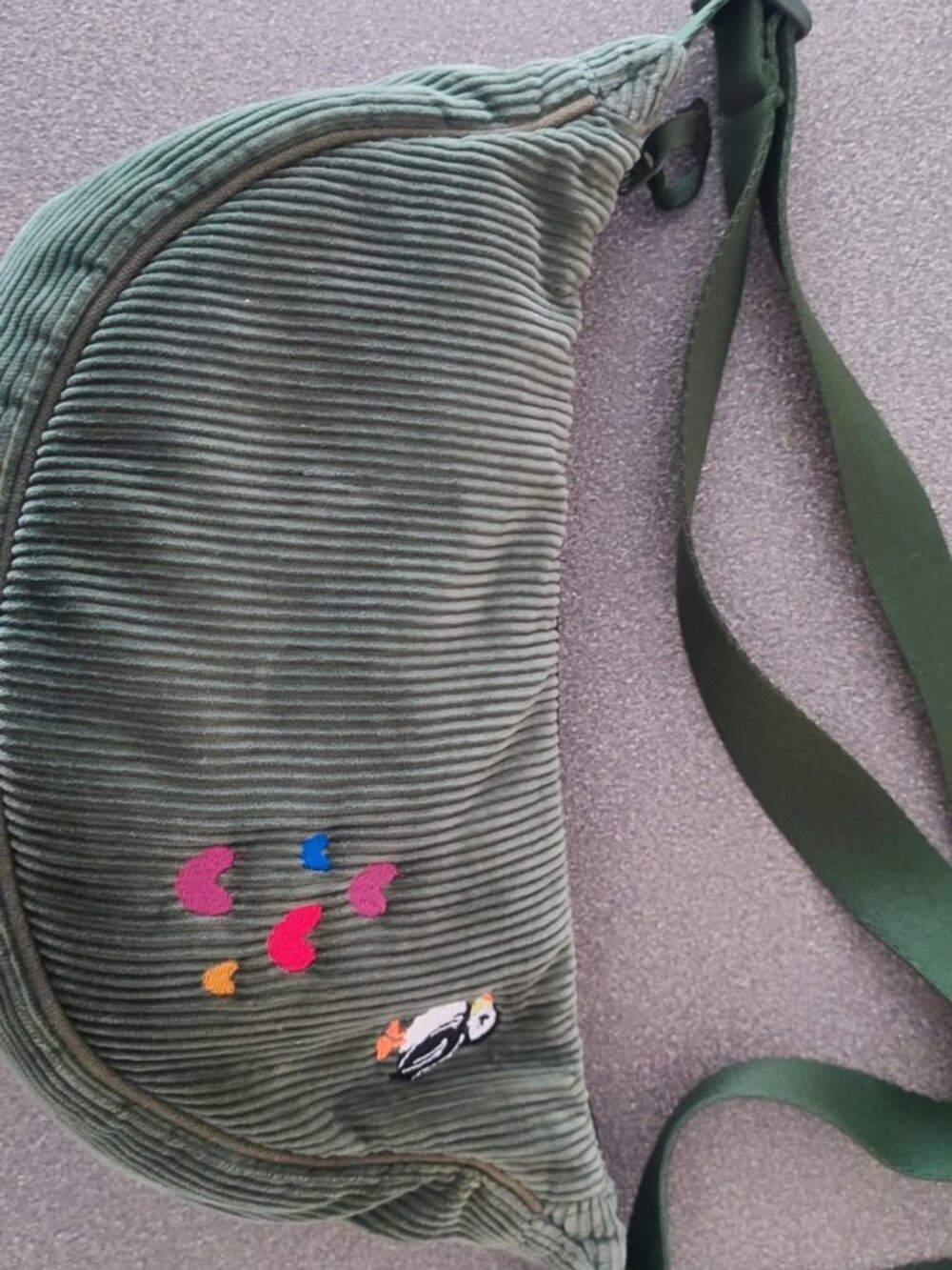 Viral Uniqlo Crossbody in Green Cord with Country Specific Embroidery - Miffy NL